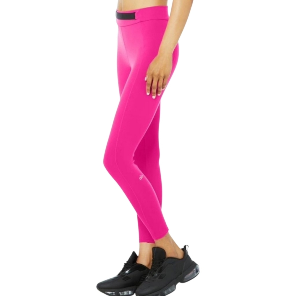 Alo Yoga High Waist Visionary Leggings M Hot Pink 7/8 length Workout Gym - Picture 3 of 13